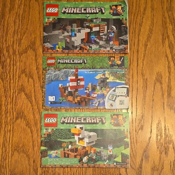 LEGO Minecraft Instruction Booklets Set Of 3 Books Only LOT H - Picture 1 of 9